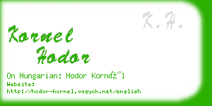 kornel hodor business card